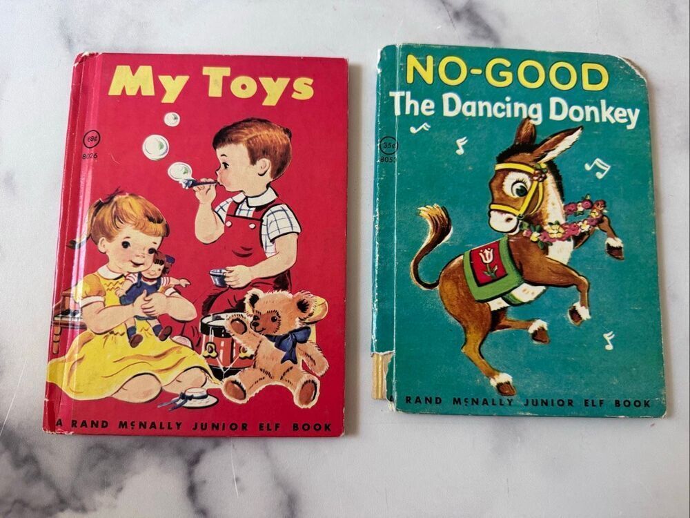 My Toys No Good Donkey 1940s vintage handbook children’s book Rand McNally